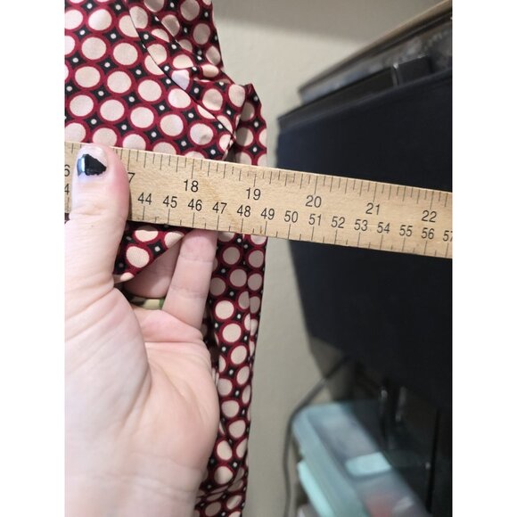 Notations Stretch Red Polka Dot Button Down Blouse Shirt Women's Petite Medium - Picture 5 of 5